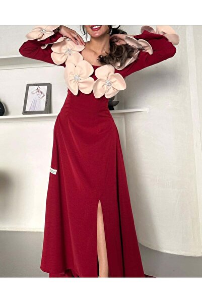 SKY dresses Rose Red Beige Dress