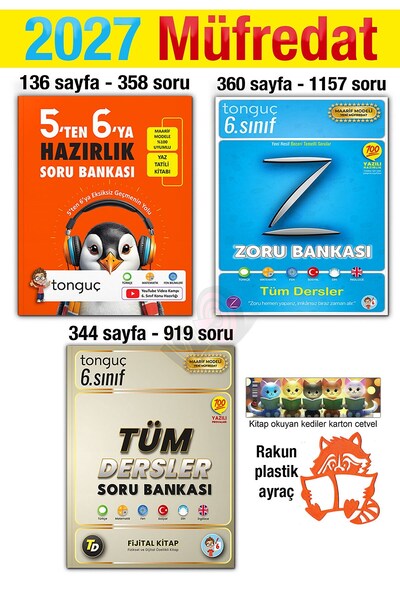 Tonguç Yayınları 5'ten 6'ya Hazırlık Kitabı Yaz Tatili 2027 6. Sınıf Zoru Sor...
