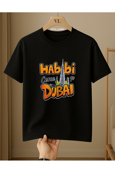VİVA LORA HABIBI DUBAI ŠTAMPANA UNISEKS 100% PAMUK MAJICA SA OBIČNIM OGRLOM