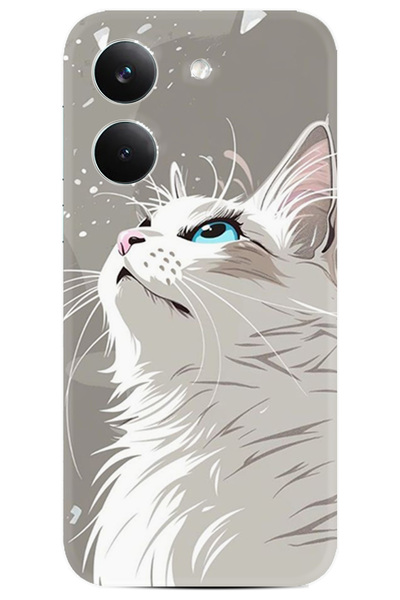 Kılıfland Xiaomi Poco X8 Pro Uyumlu Kılıf Boutique Baskılı Resimli Beyaz Kedi...