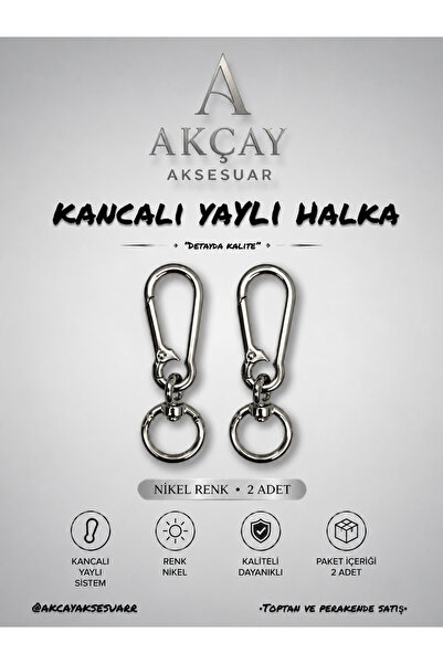 Akçay Aksesuar Hooked Spring Ring Quality Luxury Keychain
