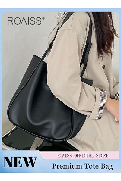 ROAISS Women Stylish Bag with Magnetic Buckle, Large Capacity Shoulder Bag wi...