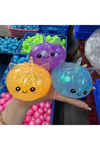 dumpling Nou, de mare succes, Jucărie squishy Unicorn în culorile curcubeului, tip chiflă, pentru ameliorarea stresului, Jucării squishy, Gălu