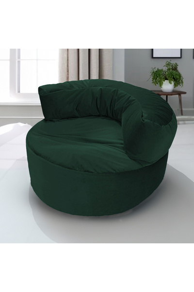 In House Julie | Velvet Bean Bag Chair - Dark Green