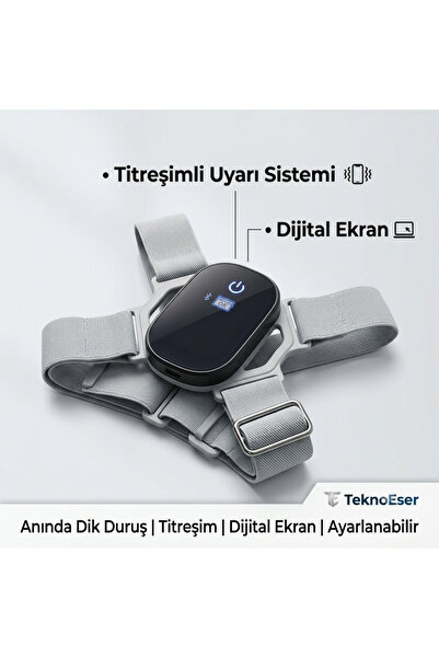 TeknoEser Akıllı Titreşimli Dijital Postür Düzeltici Dik Duruş Korsesi - Geli...