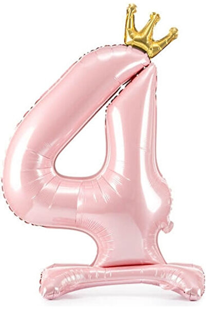 Partydeco Balon Folie Jumbo Numărul 4 Roz 84cm