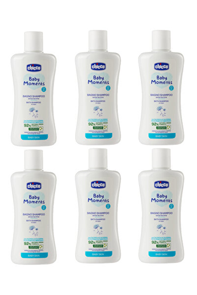 Chicco Baby Moments Natural Hair and Body Shampoo / 200ml 6 Pcs