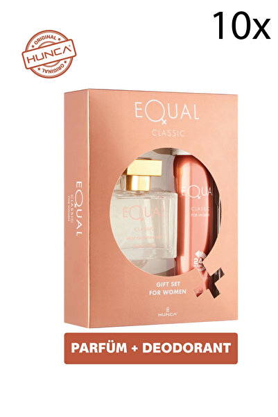 Equal Classic Kadın Parfüm Seti ( Edt Parfüm 75 ml + Deodorant 150 ml ) 10 Adet