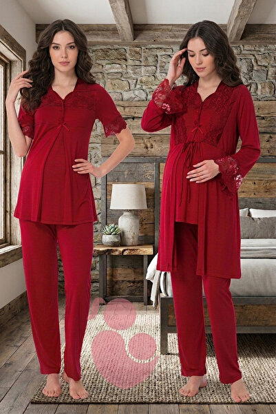 lohusahamile Plus Size Maternity Pajama Set with Nursing Features, 100% Cotto...