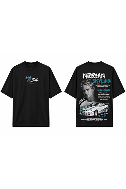 TOMRİS TASARIM Nissan Skyline R34 Brian O’Conner JDM Oversize T-Shirt