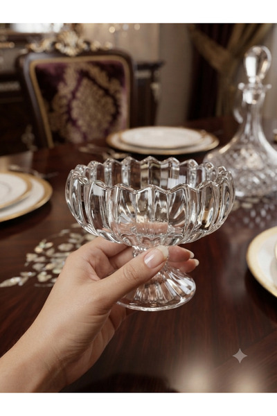 çukurova home Modern Glass Dessert and Ice Cream - Snack Bowl - Serving Bowl ...