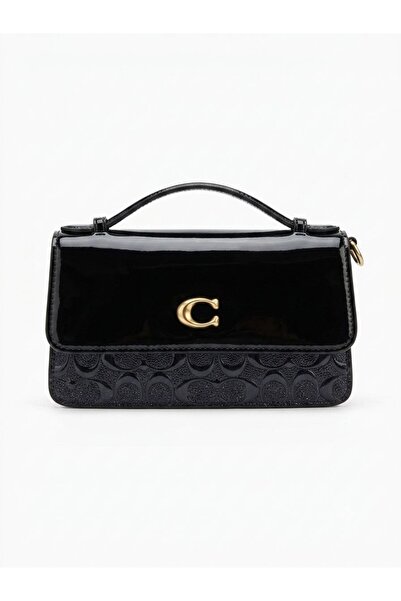 silora Luxury Women's Handbag and Shoulder Bag with Gold Lock and Letter C Lo...