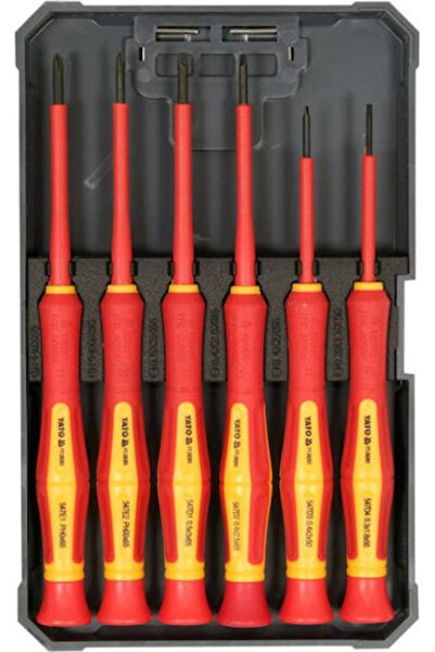 yato Set 6 șurubelnițe de precizie VDE 1000V pentru electricieni Cod: YT-28283