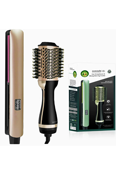 OEM Set profesional pentru coafat 2 in 1 Avocado 3D, Placa de indreptat parul...