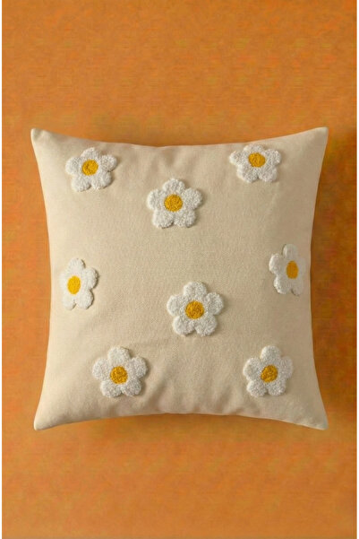 Maharat Daisy Patterned Design Punch Throw Pillow Cover Pillowcase