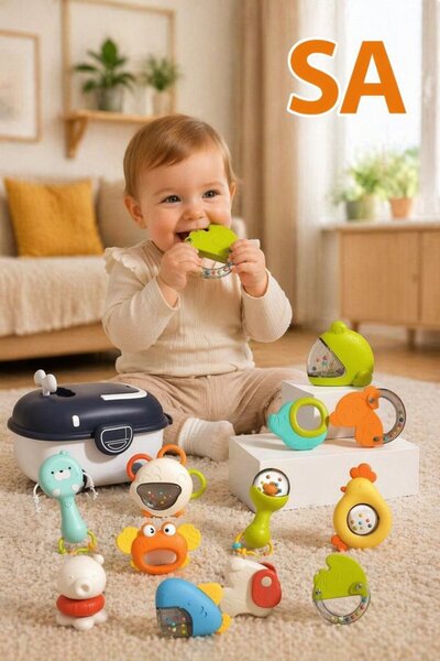 Generic 12pcs Bpa Free Plastic Teething Rattle Set Baby Teether Sensory Learn...