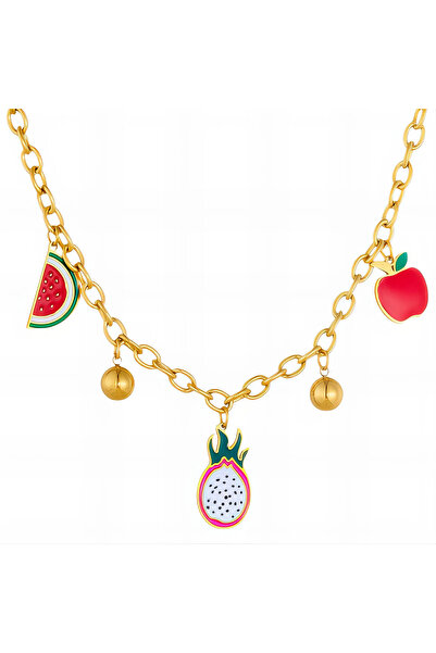 OEM Colier Summer Charms auriu, din oțel inoxidabil, placat cu aur 18K