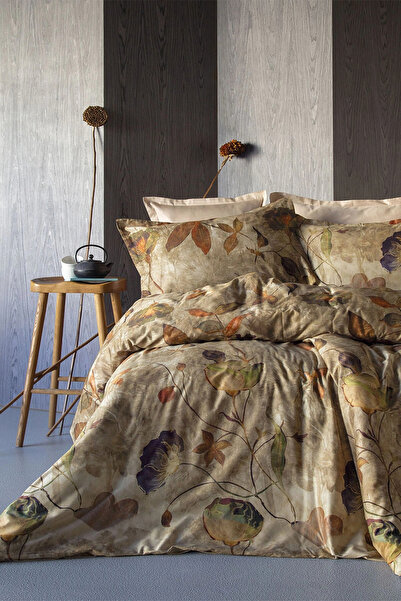 İssimo Home Madre %60 TENCEL™ Lyocell %40 Pamuk Dijital Saten Çift Kişilik Ne...