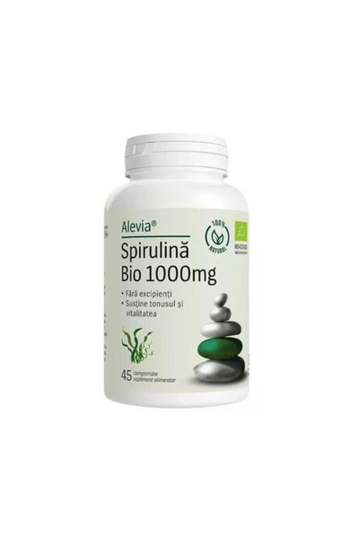 Alevia Spirulina Bio 1000 mg 100% Alevia, 45 comprimate