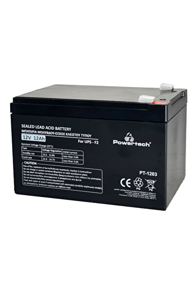 POWERTECH μπαταρία μολύβδου PT-1203 για UPS, 12V 12Ah, F2