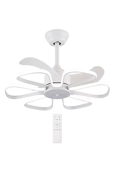POWERTECH ανεμιστήρας οροφής HLL-0173 με LED φως, 96W, Φ55x35cm, λευκός