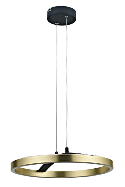 POWERTECH LED φωτιστικό οροφής HLL-0201, 29W, 4000K, Φ38x120cm, χρυσό/μαύρο