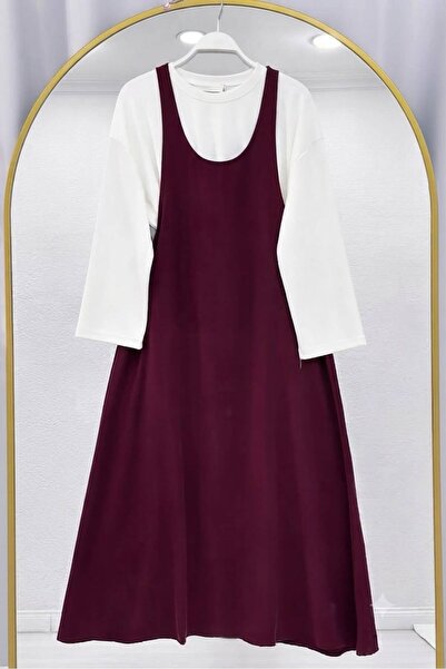 YILMAZBARMAZ Women's Blouse Detailed Salopet Gilet Dress
