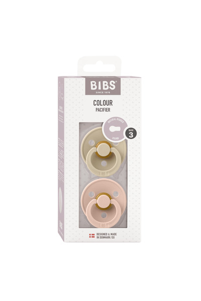 Bibs Σετ 2 παλμύρες Colour Latex, στρογγυλή πιπιέτα, 18 μήνες, Vanilla/Blush