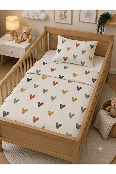 Kalpli Bebek nevresim yastık set80x120 cm nevresim %100 pamuk