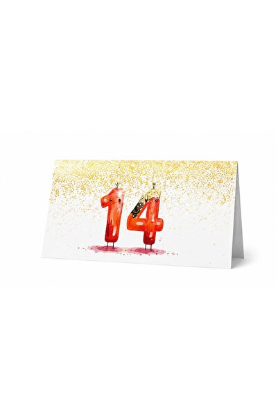 Libra Felicitare aniversară / 14 ani (cu lumânări festive)