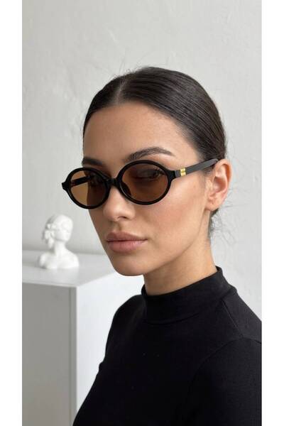 mirvia Women's Oval Black Sunglasses with Brown Lenses Uv400 Protection Vinta...