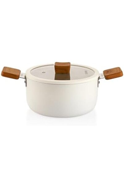 Yıldızan Ceramoni Ceramic Deep Pot 20 Cm-Cream 931845