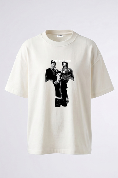 Anetos Λευκό μπλουζάκι Central Cee_35 με στάμπα σχεδίου, unisex, μεγάλου μεγέ...