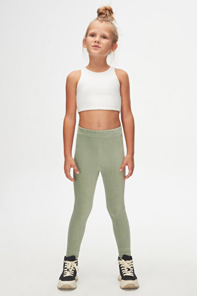 LOVETTI Çağla Green Girl's Corduroy Leggings