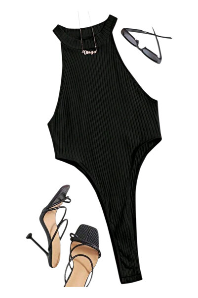 OEM Body cu taietura lunga, negru, elastic, S