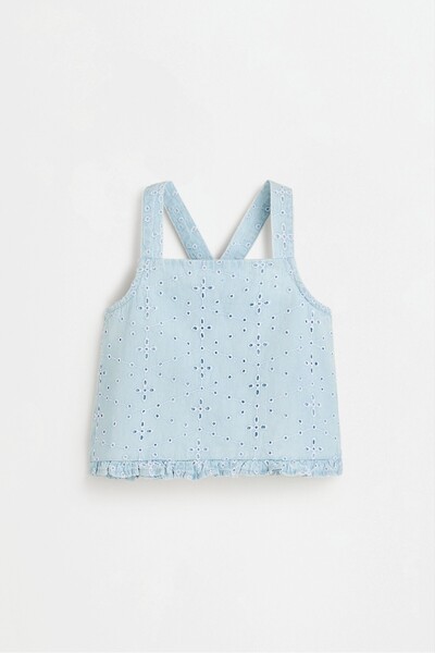 LEFTIES Fisto işlemeli denim top