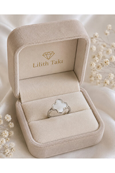 Lilith Takı Adjustable Steel Ring with Clover Figure – Minimalist and Stylish...