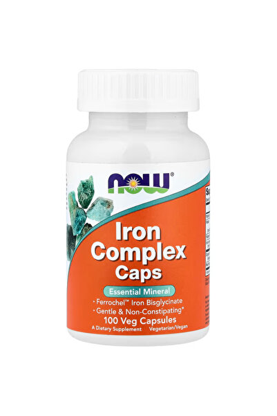 Now Foods Supplements, Iron Complex Caps, Non-Constipating Essential Mineral,...