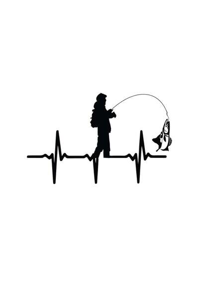 Amo-Stickers Риболовен стикер за кола 5 х 25 см Черен