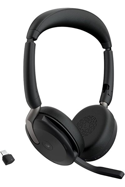 Jabra Evolve2 65 Flex Wireless Stereo Bluetooth Headset with Hybrid Noise Can...