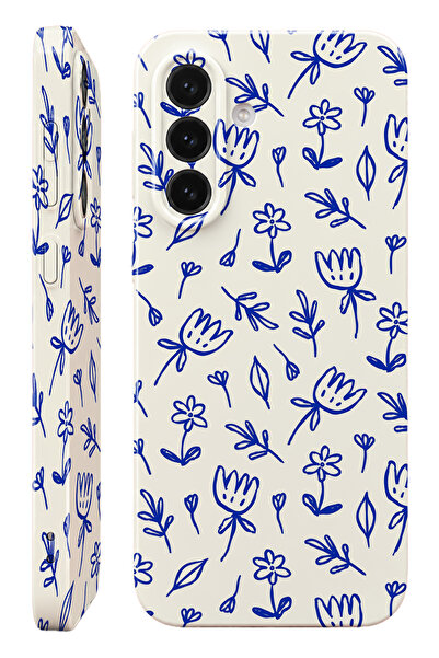 WANNA PROTECT Samsung A15 Blue Doodle Protect Slim Parlak Tam Kaplayan Baskı ...