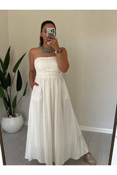 Rozella Butik Strapless Long Dress