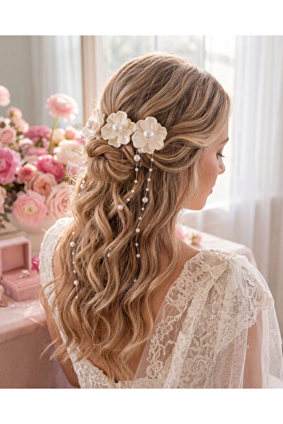 Ethoria & Walloo Pearl Hair Bridal Hairpin, Bridal Crown, Engagement Promise ...