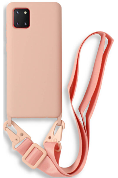 Bodycell Θήκη Σιλικόνης με Λουράκι Λαιμού - Samsung Galaxy Note 10 Lite - Pink