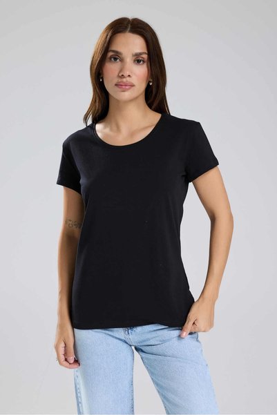 tw3 Kadın Oversize Örme Kumaş Basic T-Shirt