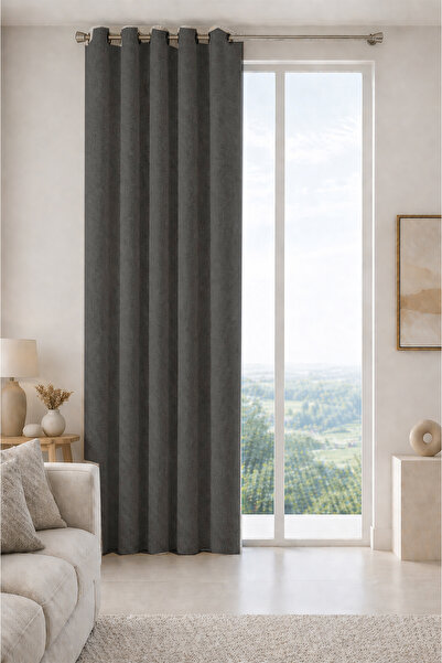 Premier Home Vera Blackout Anthracite Background Curtain 120X250 1X2 Pile