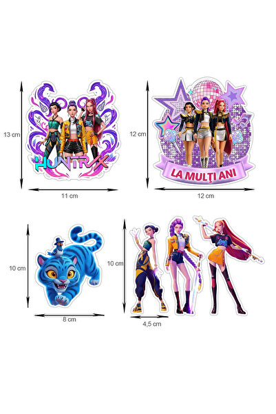 PersonalizatCuStil Figurine pentru tort Huntrix K Pop Demon Hunters – Set 6 t...