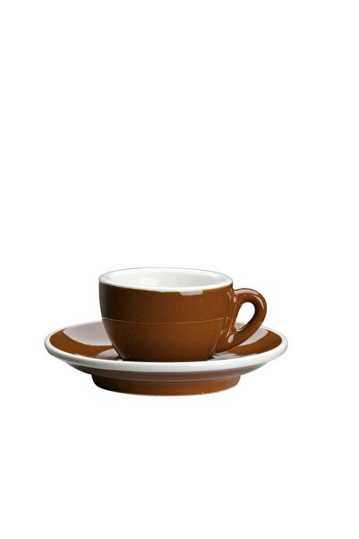 Cilio Ceasca si farfurie de espresso, maro, 50 ml, colectia Roma -