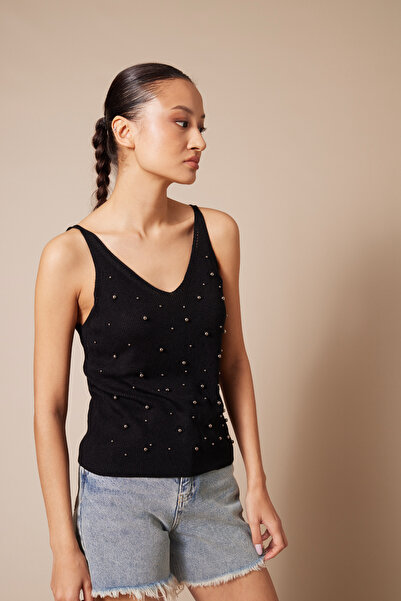 Nisan Stone Tricot Top Black
