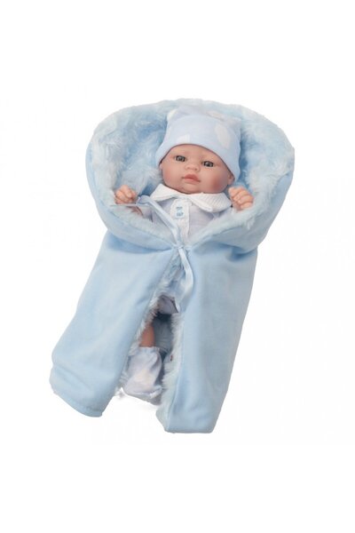 Berbesa Papusa bebelus nou nascut Alex Blue 28 cm cu detalii realiste,membre ...